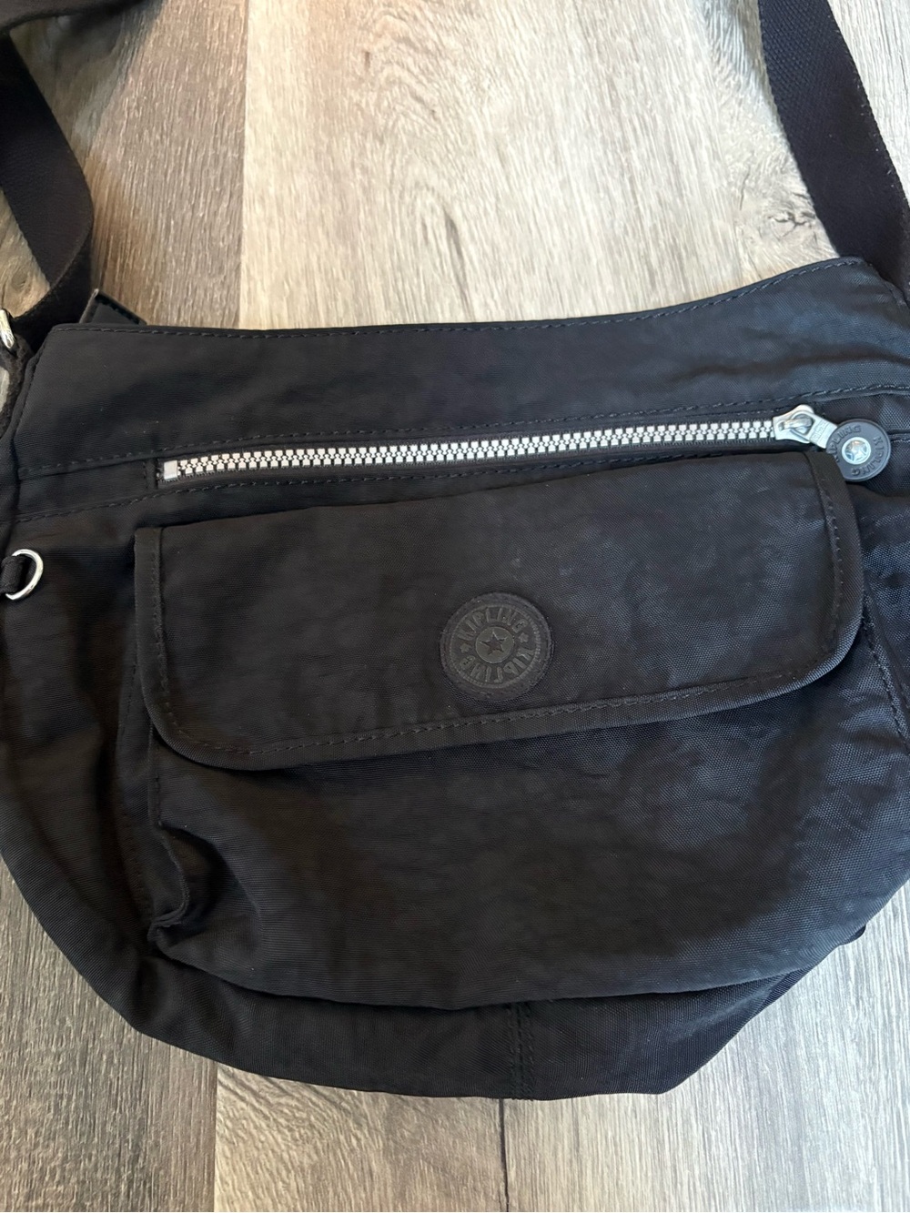 Kipling Black Nylon Crossbody Messenger Bag